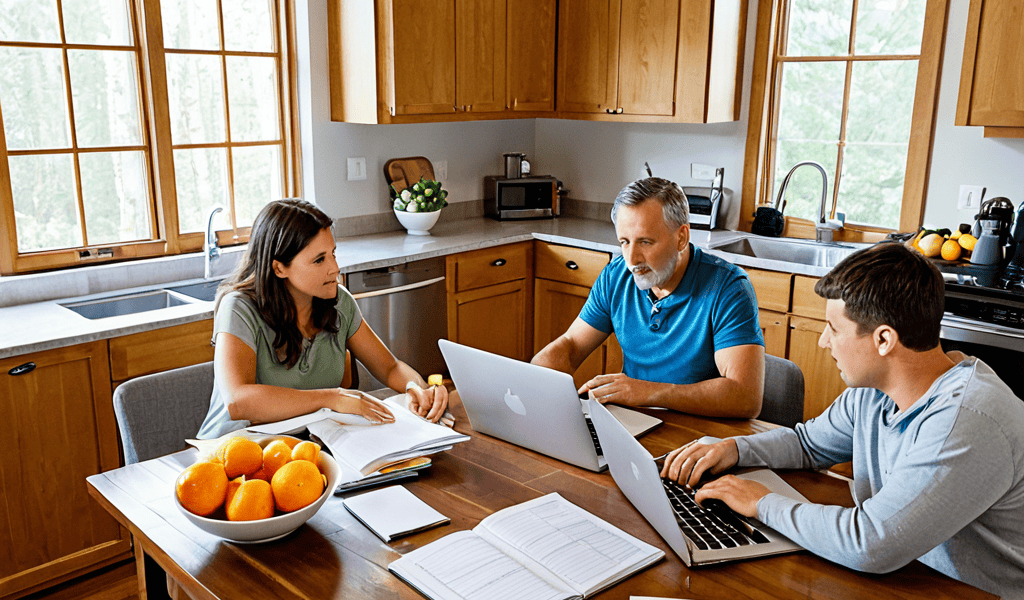 Family budgeting tips illustration