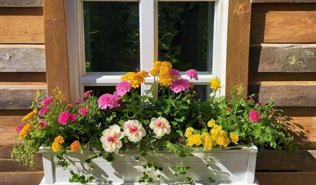 DIY window box planter on house