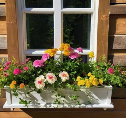 DIY window box planter on house