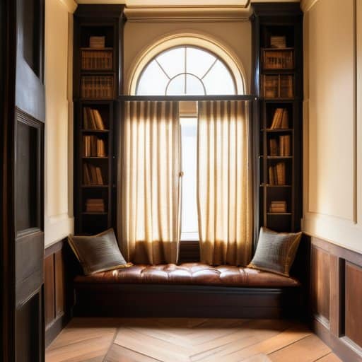 Vintage Bookshelf Styling Meets Plaid Curtains a Cozy Study Corner