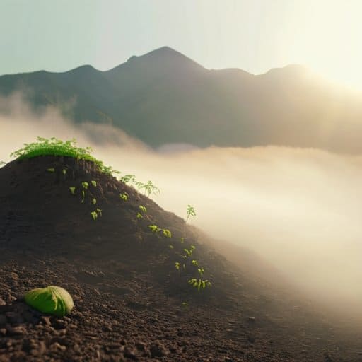 Finding purpose in ego-death, sunrise over mountains