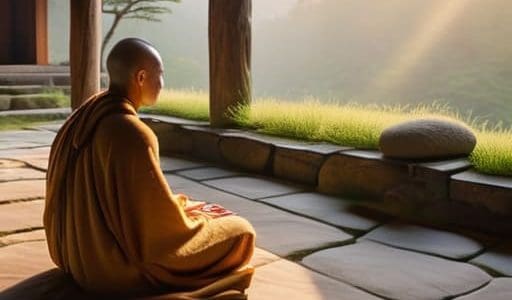 Silent monastery retreat protocols in peaceful setting.