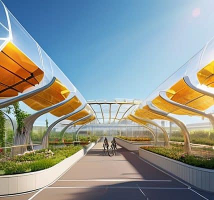 Solarpunk future hope: vibrant green cityscape
