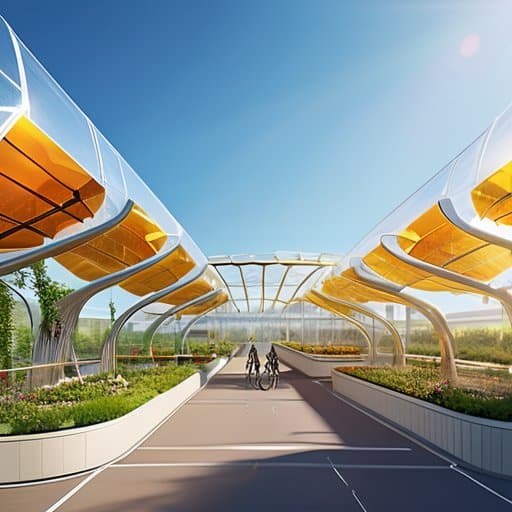 Solarpunk future hope: vibrant green cityscape