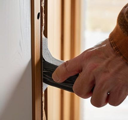 Blower Door Perimeter Weatherstripping installation.