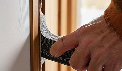 Blower Door Perimeter Weatherstripping installation.