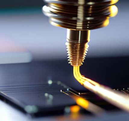 Automated Wire-Bonding Station weaving circuits.