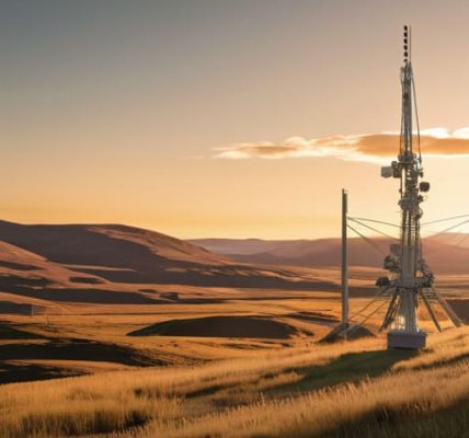 Software Defined Radio Interferometer Masts in air.