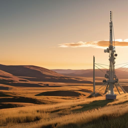 Software Defined Radio Interferometer Masts in air.